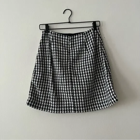 Maeve By Anthropologie Townsend Knit Tweed Houndstooth Skirt - Picture 6 of 8